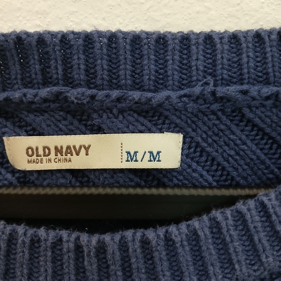 OLD NAVY Blue Ribbed Sweater Size M - Picture 2 of 3